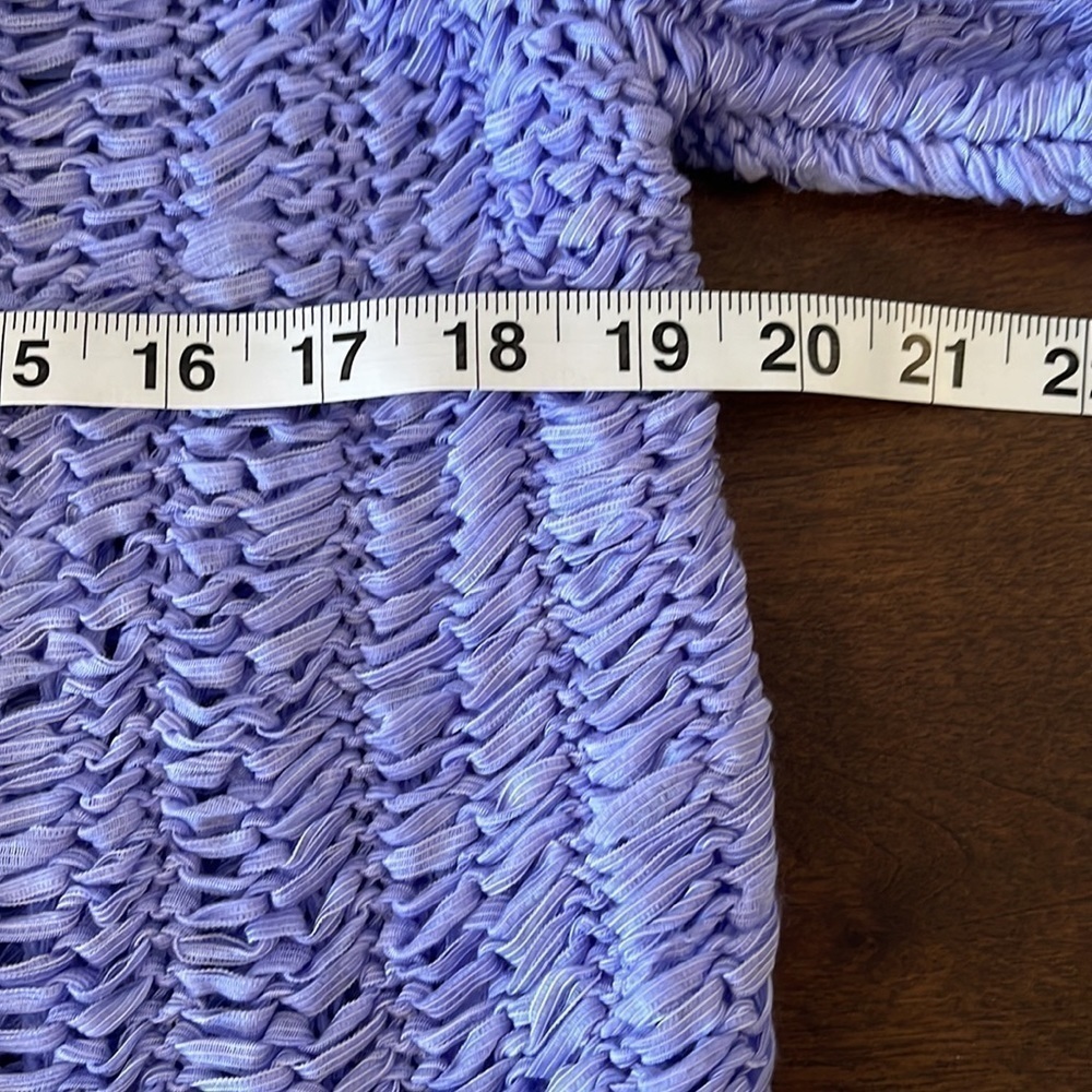 CHICO’S Purple Open Front Chunky Knit Cardigan Sz. 1/ MD. - Picture 6 of 12